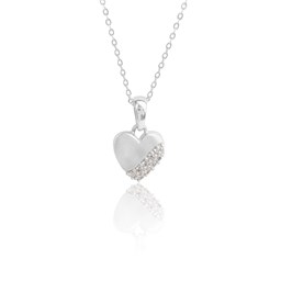 Zeige Details für Herz Anhänger Silber 925 mit weißen Zirkonia Bild von Herz Anhänger Silber 925 mit weißen Zirkonia