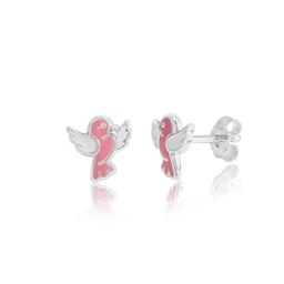 Zeige Details für Vögelchen Ohrstecker Silber 925 pink handlackiert Bild von Vögelchen Ohrstecker Silber 925 pink handlackiert