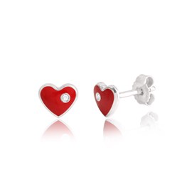 Zeige Details für Herz Ohrstecker Silber 925 rot handlackiert mit Glitzerschmuckstein Bild von Herz Ohrstecker Silber 925 rot handlackiert mit Glitzerschmuckstein