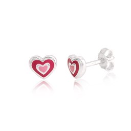 Zeige Details für Herz Ohrstecker Silber 925 pink handlackiert Bild von Herz Ohrstecker Silber 925 pink handlackiert