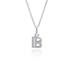 Zeige Details für Buchstaben Anhänger B Silber 925 mit Zirkonia Bild von Buchstaben Anhänger B Silber 925 mit Zirkonia