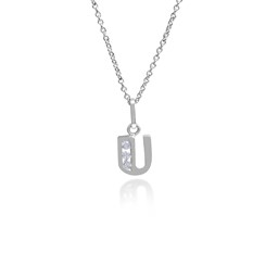 Zeige Details für Buchstaben Anhänger U aus Silber 925 mit Zirkonia Bild von Buchstaben Anhänger U aus Silber 925 mit Zirkonia