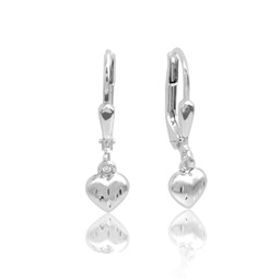 Zeige Details für Herz Ohrringe hängend Silber 925 mattiert mit Sicherheitsverschluß Bild von Herz Ohrringe hängend Silber 925 mattiert mit Sicherheitsverschluß