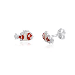 Zeige Details für Fisch Ohrstecker Silber 925 rot/ weiß handlackiert Bild von Fisch Ohrstecker Silber 925 rot/ weiß handlackiert