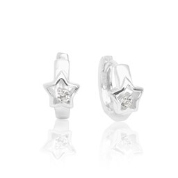 Zeige Details für Stern Kinder Creolen Silber 925 mit Zirkonia Bild von Stern Kinder Creolen Silber 925 mit Zirkonia