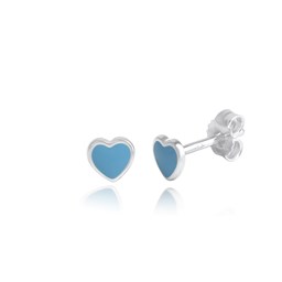 Zeige Details für Herz Kinder Ohrstecker Silber 925 hellblau handlackiert  Bild von Herz Kinder Ohrstecker Silber 925 hellblau handlackiert