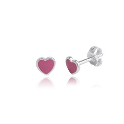 Zeige Details für Herz Kinderohrstecker Silber 925 pink handlackiert Bild von Herz Kinderohrstecker Silber 925 pink handlackiert