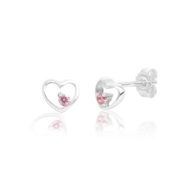 Zeige Details für Herz Kinder Ohrstecker Silber 925 mit pinken Zirkonia* Bild von Herz Kinder Ohrstecker Silber 925 mit pinken Zirkonia*