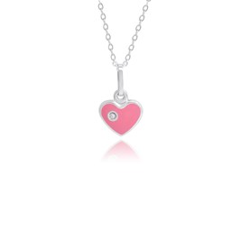 Zeige Details für Herz Anhänger Silber pink handlackiert mit Glitzerschmuckstein  Bild von Herz Anhänger Silber pink handlackiert mit Glitzerschmuckstein