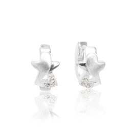 Zeige Details für Engel Kindercreolen aus Silber 925 mit Zirkonia Steinen Bild von Engel Kindercreolen aus Silber 925 mit Zirkonia Steinen
