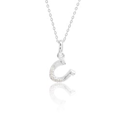 Zeige Details für Hufeisen Anhänger aus Silber 925 mit weißen Zirkonia Steinen Bild von Hufeisen Anhänger aus Silber 925 mit weißen Zirkonia Steinen