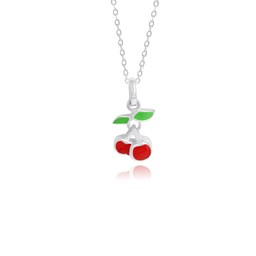 Zeige Details für Kirsche Anhänger aus Sterling Silber 925 farbig handlackiert Bild von Kirsche Anhänger aus Sterling Silber 925 farbig handlackiert