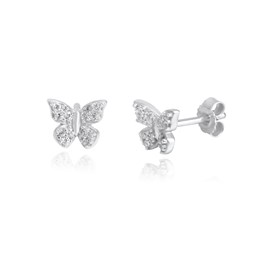 Zeige Details für Schmetterling Kinderohrstecker Silber 925 mit Zirkonia Steinen Bild von Schmetterling Kinderohrstecker Silber 925 mit Zirkonia Steinen