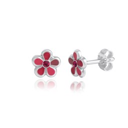 Zeige Details für Blumen Kinderohrstecker Silber 925 pink handlackiert Bild von Blumen Kinderohrstecker Silber 925 pink handlackiert