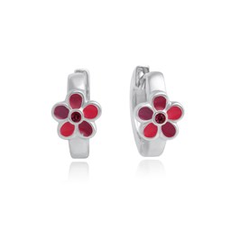 Zeige Details für Blumen Kindercreolen Silber 925 pink handlackiert Bild von Blumen Kindercreolen Silber 925 pink handlackiert