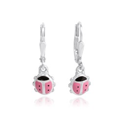 Zeige Details für Marienkäfer Kinderohrringe hängend Silber 925 mit Sicherheitsverschluss pink handlackiert Bild von Marienkäfer Kinderohrringe hängend Silber 925 mit Sicherheitsverschluss pink handlackiert