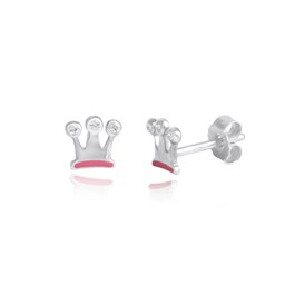 Zeige Details für Krone Kinder Ohrstecker Silber 925 handlackiert Bild von Krone Kinder Ohrstecker Silber 925 handlackiert
