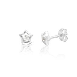 Zeige Details für Stern Kinder Ohrstecker Silber 925 mit Zirkonia Bild von Stern Kinder Ohrstecker Silber 925 mit Zirkonia