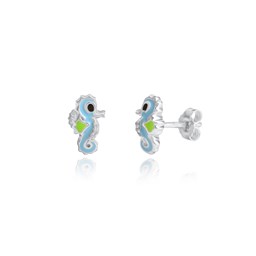 Zeige Details für Seepferdchen Ohrstecker Silber 925 handlackiert mit Zirkonia Bild von Seepferdchen Ohrstecker Silber 925 handlackiert mit Zirkonia