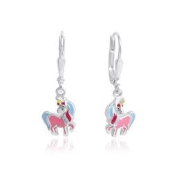 Zeige Details für Einhorn Ohrringe hängend Silber 925 mit Sicherheitsverschluß pink handlackiert Bild von Einhorn Ohrringe hängend Silber 925 mit Sicherheitsverschluß pink handlackiert