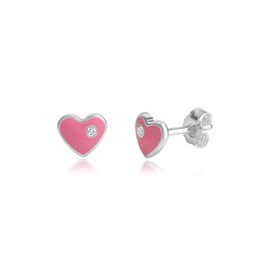 Zeige Details für Herz Kinderohrstecker Silber 925 pink handlackiert mit Glitzerschmucksteinen Bild von Herz Kinderohrstecker Silber 925 pink handlackiert mit Glitzerschmucksteinen