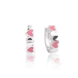 Zeige Details für Herz Creolen Silber 925 pink handlackiert Bild von Herz Creolen Silber 925 pink handlackiert