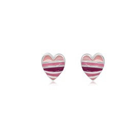 Zeige Details für Herz Ohrstecker Pinktöne handlackiert Silber 925 Bild von Herz Ohrstecker Pinktöne handlackiert Silber 925
