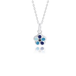 Zeige Details für Blume Anhänger Silber 925 blau handlackiert Bild von Blume Anhänger Silber 925 blau handlackiert