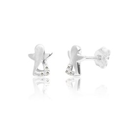 Zeige Details für Engel Kinder Ohrstecker Silber 925 mit Zirkonia  Bild von Engel Kinder Ohrstecker Silber 925 mit Zirkonia