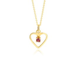 Zeige Details für Herz Anhänger Gold 333 mit pinkem Schmuckstein Bild von Herz Anhänger Gold 333 mit pinkem Schmuckstein