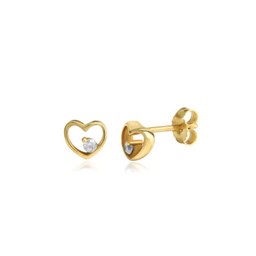 Zeige Details für Herz Kinderohrstecker Gold 333 mit Zirkonia Steinen Bild von Herz Kinderohrstecker Gold 333 mit Zirkonia Steinen