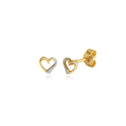Zeige Details für Herz Kinderohrstecker aus echtem Gold 333 teilrhodiniert Bild von Herz Kinderohrstecker aus echtem Gold 333 teilrhodiniert