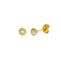 Zeige Details für Solitär Kinderohrstecker Gold 333 mit weißen Zirkonia Steinen Bild von Solitär Kinderohrstecker Gold 333 mit weißen Zirkonia Steinen