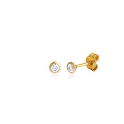 Zeige Details für Solitär Kinderohrstecker Gold 333 Zargenfassung mit weißen Zirkonia Steinen  Bild von Solitär Kinderohrstecker Gold 333 Zargenfassung mit weißen Zirkonia Steinen
