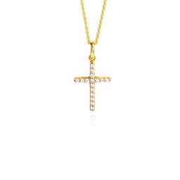 Zeige Details für Kreuz Anhänger aus Gelb Gold 333 mit funkelnden Zirkonia Steinen Bild von Kreuz Anhänger aus Gelb Gold 333 mit funkelnden Zirkonia Steinen