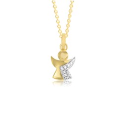 Zeige Details für Engel Anhänger Gold 333 mit weißen Zirkonia Steinen Bild von Engel Anhänger Gold 333 mit weißen Zirkonia Steinen