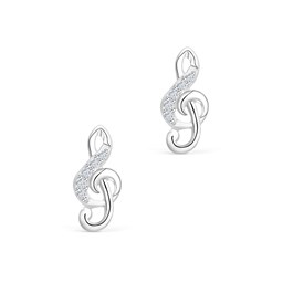 Zeige Details für Notenschlüssel Ohrstecker Silber 925 mit weißen Zirkonia Steinen Bild von Notenschlüssel Ohrstecker Silber 925 mit weißen Zirkonia Steinen